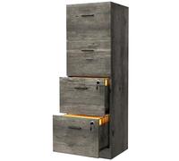 YITAHOME Armadio con 4 cassetti, armadietto da ufficio, chiudibile, profondità 130,7 cm, per raccoglitori formato A4, cassettiera per casa e ufficio (grigio)