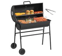 YITAHOME Barbecue compatto a carbonella affumicatore | Vassoio per carbone regolabile in altezza e termometro integrato | Barbecue portatile per piccoli giardini, balconi, picnic (con strumento per
