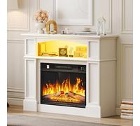 YITAHOME Camino Elettrico, Effetto Fiamma 3D Realistico, Libera installazione Camino Elettrico da Terra con Timer a Striscia Luminosa a LED a 24 colori e Telecomando, 100X30.5X79CM