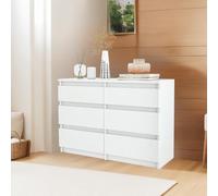YITAHOME Cassettiera a 6 cassetti, 100 x 30 x 70 cm, moderna unità portaoggetti per camera da letto, in MDF resistente e truciolato, ideale per abbigliamento e necessità quotidiane, bianco