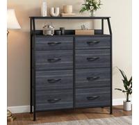 YITAHOME Cassettiera in tessuto a 8 cassetti - Contenitore superiore in legno con struttura in acciaio per camera da letto, soggiorno, cameretta