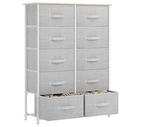 YITAHOME Cassettiera in tessuto, armadietto con 10 cassetti, per Corridoio, con vano contenitore in tessuto per soggiorno, camera da letto, cameretta dei bambini, grigio chiaro