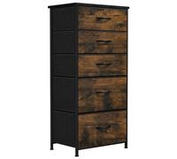 YITAHOME Cassettiera in tessuto, armadietto con 5 cassetti, Cassettiera per Corridoio in Tessuto, con vano contenitore in tessuto per soggiorno, camera da letto, cameretta dei bambini, marrone rustico