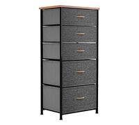 YITAHOME Cassettiera in tessuto, armadietto con 5 cassetti, per Corridoio, con vano contenitore in tessuto per soggiorno, camera da letto, cameretta dei bambini, grigio profondo
