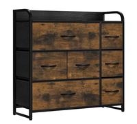 YITAHOME Cassettiera in tessuto, armadietto con 7 cassetti, Cassettiera per Corridoio in Tessuto, con vano contenitore in tessuto per soggiorno, camera da letto, cameretta dei bambini, marrone rustico