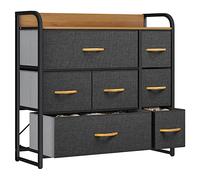 YITAHOME Cassettiera in tessuto, armadietto con 7 cassetti, per Corridoio, con vano contenitore per soggiorno, camera da letto, cameretta dei bambini, grigio profondo