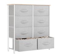 YITAHOME Cassettiera in tessuto, armadietto con 8 cassetti, Cassettiera per Corridoio in Tessuto, con vano contenitore in tessuto per soggiorno, camera da letto, cameretta dei bambini, Grigio Chiaro