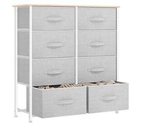 YITAHOME Cassettiera in tessuto, armadietto con 8 cassetti, Cassettiera per Corridoio in Tessuto, con vano contenitore in tessuto per soggiorno, camera da letto, cameretta dei bambini, grigio chiaro