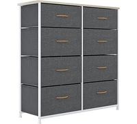 YITAHOME Cassettiera in tessuto, armadietto con 8 cassetti, Cassettiera per Corridoio in Tessuto, con vano contenitore in tessuto per soggiorno, camera da letto, cameretta dei bambini, grigio