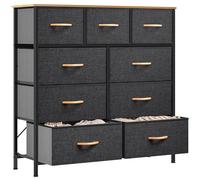 YITAHOME Cassettiera in tessuto, armadietto con 9 cassetti, Cassettiera per Corridoio in Tessuto,con vano contenitore in tessuto per soggiorno, camera da letto, cameretta dei bambini, grigio profondo