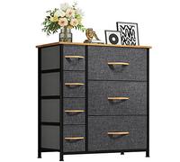 YITAHOME Cassettiera in tessuto con 7 cassetti,Struttura in Metallo, Cassettiera Salvaspazio Camera da Letto,per Soggiorno, Ingresso, Corridoio, Cameretta e Ufficio,grigio profondo