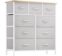 YITAHOME Cassettiera larga in tessuto a 9 cassetti con struttura in acciaio e maniglie facili da tirare - Stoccaggio per armadio camera da letto per bambini