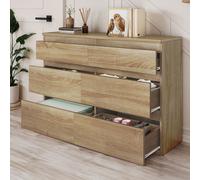 YITAHOME Cassettiera Sonoma a 6 cassetti - Contenitore ampio contemporaneo in legno con cassetti scorrevoli, 100x30x70 cm Kaki scuro