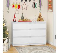 YITAHOME - Comò in legno, comò per camera da letto, 6 cassetti con guide, mobile per camera da letto, organizzazione della camera da letto, armadio da camera da letto moderno, comodino, 100 x 30 x 70