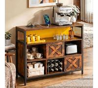 YITAHOME Credenza con ante scorrevoli, armadio buffet con prese, LED