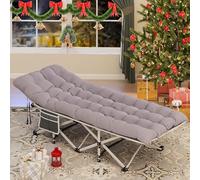 YITAHOME Lettino da Campeggio Pieghevole per Adulti, Lettino da Campeggio Portatile Extra Largo e Pesante da 28",Lettino da Campeggio Comodo con capacità di 300 kg per Viaggi/Ufficio (Grigio)