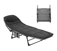 YITAHOME Lettino Prendisole con Cuscino 200x65x32cm Regolabile in 5 Posizioni Lettino Pieghevole Portatile Carico Massimo 200KG Lettino Prendisole per Giardini Piscine Campeggio Interni, Nero