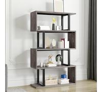 YITAHOME Libreria a 5 livelli, librerie e scaffali, moderna autoportante, multifunzionale, decorativa, per camera da letto, soggiorno, casa, ufficio, libreria a forma di S, 30 x 80 x 145 cm