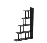 YITAHOME Libreria a 5 Ripiani, Libreria ad Angolo a Scala Autoportante a Forma di L, Espositore Multiuso Moderno in Stile Minimalista per Soggiorno Camera da Letto Corridoio Ufficio, Nero