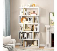 YITAHOME Libreria a 5 ripiani, Scaffali a Z a forma di S e Scaffale, Scaffalatura Industriale con Struttura in Acciaio, Mensola Espositiva da Pavimento, per Camera da Letto, Soggiorno, Oro