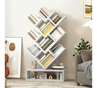 YITAHOME Libreria ad albero, libreria ad albero più ampia, moderna libreria in legno industriale, autoportante, mensola angolare per libri/film/CD, espositore stretto per soggiorno, casa, ufficio