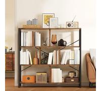 YITAHOME Libreria Angolare 4 Ripiani, Scaffale a Parete 120 cm di Altezza, Mobile da Appoggio Aperto, Scaffale Vintage Marrone-Nero per Soggiorno, Camera da Letto o Ufficio