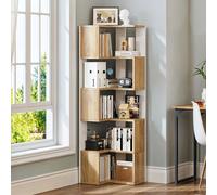 YITAHOME Libreria angolare in legno a 5 livelli - Espositore da terra per soggiorno, ufficio, 54x40x159,5 cm Di Colore Giallo chiaro