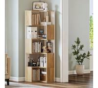 YITAHOME Libreria con 5 ripiani, scaffale angolare, libreria, scaffalatura per ufficio, autoportante, per presentazione, moderna, libreria per soggiorno, camera da letto, 54 x 40 x 159,5 cm, bianco