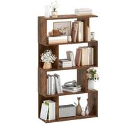 YITAHOME Libreria, libreria industriale a 5 ripiani, con ripiani aperti, in legno, per camera da letto, soggiorno, casa, ufficio, marrone rustico