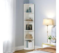 YITAHOME Libreria Moderna a 5 Ripiani in Legno con 5 Vani Aperti, scaffale portalibri salvaspazio, ideale per soggiorno, camera da letto e studio. Colore bianco, altezza 180 cm.