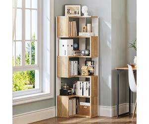 YITAHOME Libreria, scaffale angolare a 6 ripiani, scaffale a forma di L, libreria da pavimento, scaffale per esposizione per soggiorno, camera da letto, casa, ufficio, studio, 50 x 38 x 159,5 cm