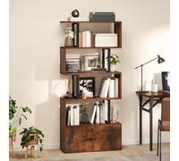 YITAHOME Libreria, Scaffale Industriale con Ante, Scaffalatura in legno e Metallo, Scaffali alti da Pavimento, Mobiletto Espositivo, per Camera da letto, Soggiorno, Ufficio Domestico, Marrone Vintage
