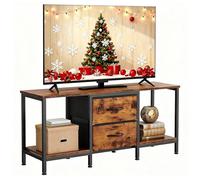 YITAHOME Mobile TV fino a 47 pollici, mobile TV con 2 cassetti in tessuto e 2 ripiani aperti, 110 x 30 x 50 cm, cassettiera per soggiorno, sala d'intrattenimento, mobili per camera da letto, telaio in