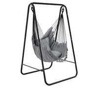 YITAHOME Poltrona sospesa con telaio 85 x 92 x 153 cm, stabile struttura in acciaio, supporto per amaca con altalena sospesa, carico massimo 150 kg, sedia a dondolo con 2 ganci e 1 tasca laterale per