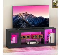 YITAHOME 148cm Mobile TV, adatto per sotto i 65 pollici, dotato di 7 luci RGB LED 22 modalità, gioco e centro di intrattenimento, Tavolino Porta TV basso pannello soggiorno