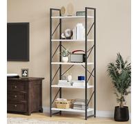 YITAHOME Scaffale Libreria Scaffale Per Libri a 5 Ripiani, Scaffale In Legno e Metallo Struttura, Industriale Scaffale In Piedi Scaffale Di Stoccaggio Per Ufficio Soggiorno Camera Da Letto Pianta