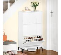 YITAHOME Scarpiera con 3 alette, scarpiera stretta, colore bianco, scarpiera regolabile, 118 x 24 x 70 cm, per ingresso, corridoio