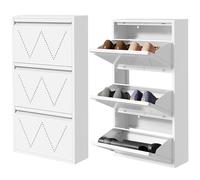 YITAHOME Scarpiera sottile con 3 cassetti, in metallo, scarpiera salvaspazio con design di ventilazione, robusta scarpiera in acciaio per ingresso, corridoio (2)