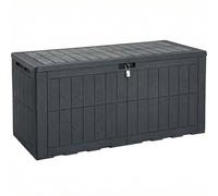 YITAHOME Scatola portaoggetti da esterni, 700 litri, impermeabile, per attrezzi da giardino, cuscini da patio e accessori per piscina, chiudibile, facile da montare, versatile panca o tavolo (grigio