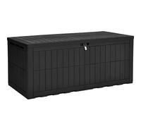 YITAHOME Scatola portaoggetti per esterni, 230 galloni, impermeabile, per attrezzi da giardino, cuscini da patio e accessori per piscina, chiudibile, facile da montare, versatile panca o tavolo (nero)