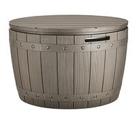 YITAHOME Scatola rotonda 33 galloni, portaoggetti patio, tavolo patio cuscino, accessori piscina, resina impermeabile, facile leggera