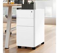 YITAHOME Schedario mobile in metallo con serratura a 3 cassetti per ufficio domestico (30 x 46 x 59 cm)