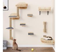 YITAHOME Set di 7 mobili stabili per gatti con tiragraffi, piattaforma angolare, salire le scale e letto per gatti, per dormire e giocare