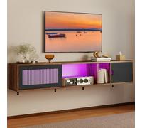 YITAHOME Supporto TV Galleggiante da 148 cm per TV da 65" - Luci LED RGB a 7 Colori con 22 Modalità, Centro di Intrattenimento per Soggiorno Black