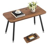 YITAHOME Tavolino da caffè pieghevole, 80 x 40 x 45 cm, tavolino da caffè portatile, non necessita di installazione, tavolino per soggiorno, camera da letto, ufficio, soggiorno, colore noce