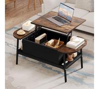 YITAHOME Tavolino da salotto con piano di sollevamento, altezza regolabile con vano portaoggetti nascosto, tavolino ellittico con spazio per casa, ufficio, divano, tavolo, soggiorno, 100 x 50 x 42 cm