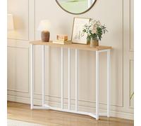 YITAHOME Tavolo Consolle, 80cm Consolle Ingresso, Piccolo Tavolo per Decorazioni, Tavolino Da Divano, Console, Corridoio, Soggiorno, Assemblaggio Semplice, Stile Bianco e Legno
