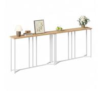 YITAHOME Tavolo Consolle, Set di 2 100cm Consolle Ingresso, Piccolo Tavolo per Decorazioni, Tavolino Da Divano, Console, Corridoio, Soggiorno, Assemblaggio Semplice, Stile Bianco e Legno