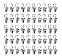 Yitaocity, Clip a Coccodrillo per Tende, 50 Pezzi, in Acciaio Inox, Colore Argento