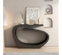 YITAYMLI Consolle decorative moderne in metallo per ingresso, tavolo da corridoio astratto in lega stretto e lungo stile Art Déco in acciaio al carbonio, per soggiorno(Black,120cm/47.2in)